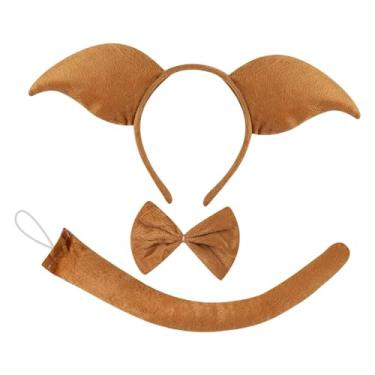 Imagem de UGPLM Fantasia de Porco para Decoração de Festas de Fim de Ano, Carnaval e Baile de Máscaras, Marrom, Conjunto de 3 Peças