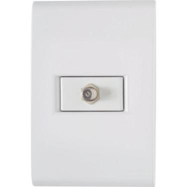 Imagem de Conjunto 4x2 Com 1 Tomada Tv/sat Coaxial Tramontina Liz Branco Tramontina