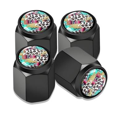 Imagem de 4 peças de tampas de haste de válvula de pneu, ajuste universal de alumínio para carros, caminhões, SUVs, motocicletas, bicicletas, acessórios de decoração de rodas, hastes de válvula, capas à prova