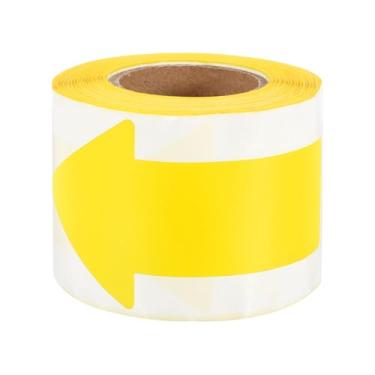 Imagem de PATIKIL Etiquetas de fita adesiva Arrow 10 cm x 5 cm, 200 peças de adesivos autoadesivos amarelos para marcação de piso de seta adesivos direcionais para sala de aula, academia, direção de fluxo de