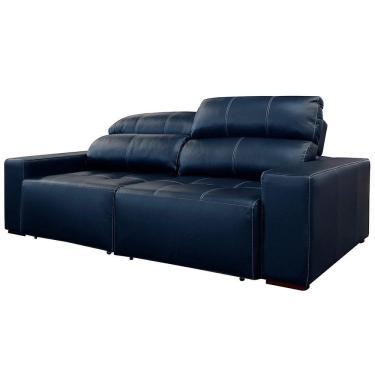 Imagem de Sofá De Couro 2lgrs Alabama 250Cm Usb M06 Blue Bicolor 502