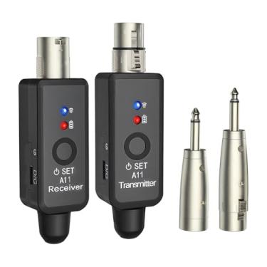 Imagem de Sistema de microfone sem fio com conjunto de transmissor e receptor XLR de 2,4 GHz, alcance de 2,4 m, baixa latência