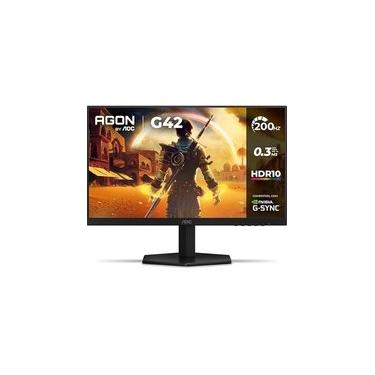 Imagem de Monitor Gamer AOC 23.8", Full HD, 200Hz, 0.3ms, IPS, G-Sync, HDR, Ângulo Ajustável, Preto - 24G42HE