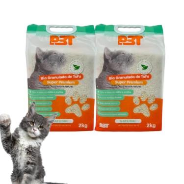 Imagem de Areia de Tofu Ecológica Bio Granulado Para Gatos Linha Natural Orgânica Com Duas Unidades Sustentável