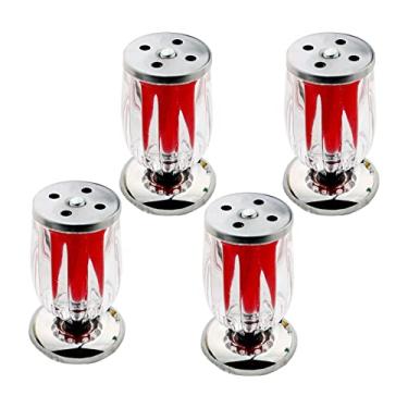 Imagem de ZJYWMM 4 peças de pés de móveis de vidro cristal, com parafusos livres e com base antiderrapante, perfeito para armário, guarda-roupa, armários de TV, gavetas, mesa de cabeceira, (4 cores, 3 tamanhos
