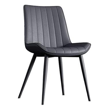 Imagem de Cadeira de Jantar Couro Fosco Sintético Cadeiras de Jantar Cadeiras de Cozinha Sala de Jantar Modernas Cadeiras Laterais de Sala de Estar de Meados do Século 3 Tipos de Pernas de Cadeira (Cor: Preto