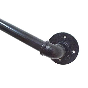 Imagem de FZZIBQYR Trilhos de escada para ambientes internos/externos, 3,5 m a 50 m, trilhos de escada de parede de metal para degraus internos e externos, haste de suporte de rampa de escada de 1 m, 2