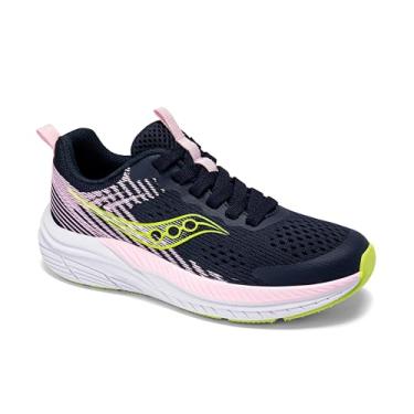 Imagem de Saucony Tênis infantil unissex Hurricane Kdz, Azul-marinho/rosa, 19