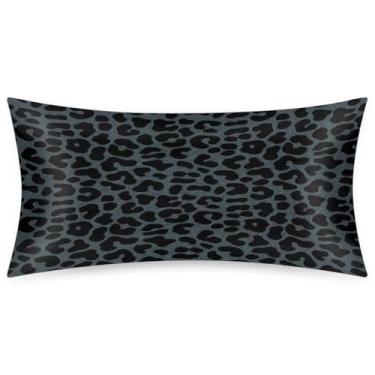 Imagem de Fronha King Size de cetim de seda para cabelo e pele, capa de almofada macia, arte refrescante, estampa de leopardo, com fecho de envelope para dormir, mulheres, homens, crianças, 50,8 x 101,6 cm, 1