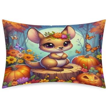 Imagem de Fronha Queen Size de cetim de seda para cabelo e pele, capa de almofada macia, antiderrapante, refrescante, canguru, abóbora, com fecho de envelope para dormir, mulheres, homens, crianças, 50 x 76 cm