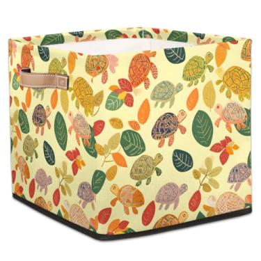 Imagem de hongjinglin Cestos dobráveis de armazenamento em cubos, cestos dobráveis coloridos e fofos, brinquedo infantil com alças, organizador de tecido, cesto organizador para berçário, sala de estar, quarto