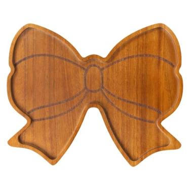 Imagem de YWJLQH Tábua de charcutaria Bow, travessa de madeira para servir, prática, ideal para presentear, perfeita para servir aperitivos, nozes e frutas em hotéis,