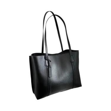 Imagem de Bolsa Tote Feminina De Couro Macio De Grande Capacidade, Casual E Vers