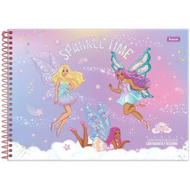 Imagem de Caderno De Cartografia E Desenho Espiral Capa Dura Barbie Dreamtopia 80 Folhas Foroni Estampa 1