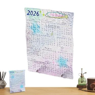 Imagem de Calendário de Mesa 2026,Planeador Em Acrílico Cristalino Com Arte - Calendário Mensal,Decoração Para Estudo Organização Escolar Casa