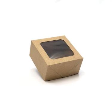 Imagem de 20 Caixas De Presente 10x10x5cm: Com Visor / Tampa E Fundo, Kraft
