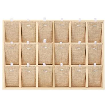 Imagem de Bandeja de exibição de joias de veludo de madeira, estojo de armazenamento para brinco, pulseira, colar, organizador artesanal de qualidade premium para loja em casa, exibição de (Placa pendente em