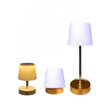 Imagem de Abajur Recarregável Touch Luminária Retrátil Em Aço Com Luz De Led Branco Quente Ajustável