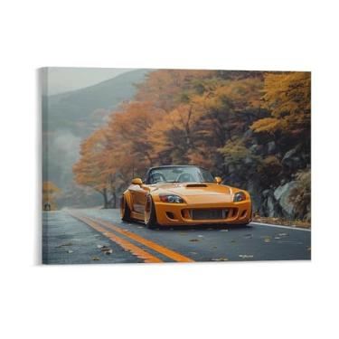 Imagem de HouLaiZhe S2000 Jdm Carro Folhas de Outono Cartazes Tela Estética Sala Decoração de Parede Impressões Galeria Sala Decoração de Parede para Quarto Sala de Estar Escritório 18 x 24 polegadas (45 x 60