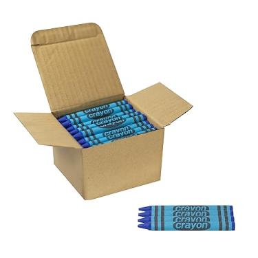 Imagem de Lucky Art 80 Crayons Bulk - Recarga de giz de cera de cor única (Azul) - Tamanho regular 1,5 cm x 8,5 cm
