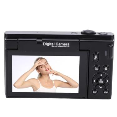 Imagem de Asixxsix Câmera digital 4K, câmera de viagem sem espelho Wi-Fi de 75 MP com tela giratória de 3 polegadas e zoom de 18x, câmera portátil para viagens. (Preta)