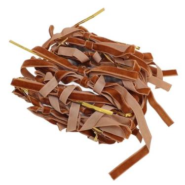 Imagem de KUIDAMOS Conjunto de Laço de Fita Festiva de Veludo, Decoração Colorida Elegante para Bolsa de Flores de Presente, 24 Peças (Castanho Escuro)