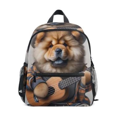 Imagem de GAIGEO Funny Dog Chow Chow Puppy Mini Backpack for Kids, 10x4x12 In, Kids School Backpack for Girls Includes Water Bottle Pockets, Whistle Clip for Safety