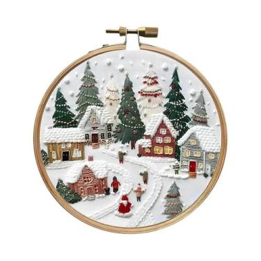 Imagem de Kit De Bordado De Guirlanda De Natal Para Iniciantes Adultos, Conjunto