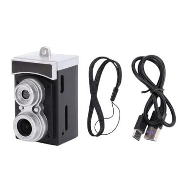 Imagem de Acouto Pequena Câmera Retro Ccd 8.6mp Foto 1080p Vídeo 1.14 Tela Lente Grande Angular de 120 Graus Bateria 300mah para Fotografia (Preta)