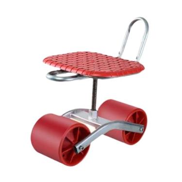 Imagem de Ｂｅｓｇａ Banco de jardim móvel com encosto e rodinhas, ajustável, para jardinagem, plantio e reparos em carros.