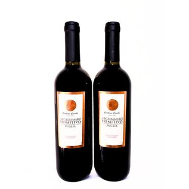 Imagem de Kit 2 Vinhos Tintos Italianos Primitivo Negroamaro Contessa 750ml