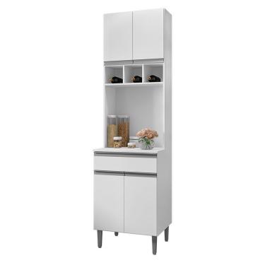 Imagem de Paneleiro Duplo Andréia 4 Portas E 1 Gaveta Branco - Ajl Móveis Branco