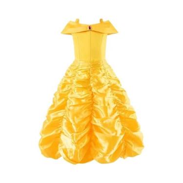 Imagem de Vestido De Princesa Amarelo Para Meninas De 2 a 10 Anos, Fantasia De H