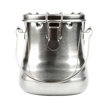 Imagem de HAUSTGO Arruela de pincel, limpador de pincel à prova de vazamento de aço inoxidável com tampa de encaixe e tela de filtro, ótimo para óleo, acrílico, pintura em aquarela, 8 cm de largura x 11 cm de