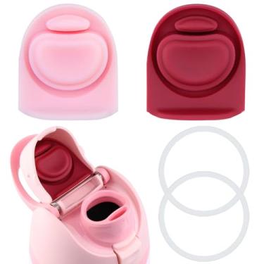 Imagem de BMSQOFD 2 conjuntos de tampas de vedação de substituição para boca de tampa Owala Freesip, peças de anel de vedação de silicone para garrafa de água, acessórios de tampa superior para Owala Freesip 16
