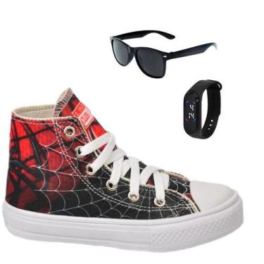 Imagem de Tênis Botinha Infantil Masculina Meninos Cano Alto Personagem Aranha G