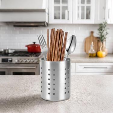 Imagem de Suporte de talheres de aço inoxidável 410, escorredor de talheres organizador para utensílios de cozinha em casa, cozinha, bancada, uso diário, 10 cm