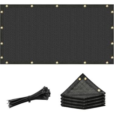 Imagem de Amgo 90% pano de proteção solar com bloqueio de UV para cobertura de canil, 0 cercadinho para animais de estimação de 1,8 m x 2,5 m com ilhós, lona de malha durável para caixa, pátio, estábulo