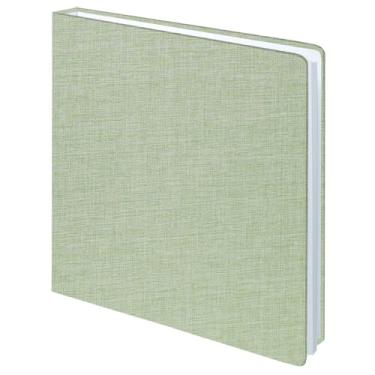 Imagem de Fichário de 3 anéis de 2,5 cm com páginas adesivas, álbum de recortes de linho para fácil personalização - perfeito para fotos 5 x 7, 12 x 17 cm, 20 x 25 cm - 20 folhas para memórias de família e