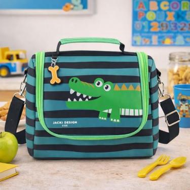 Imagem de Bolsa Térmica Infantil Lancheira Para Escolar Brincadeira Piquinique Volta as Aulas e Conserva Alimentos Primum (Verde Jacare)