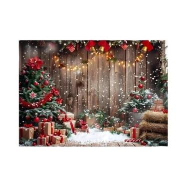 Imagem de Fundo De Natal Para Festa De Inverno, Parede De Madeira, Árvore De Nev