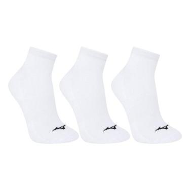 Imagem de Kit Meia Cano Curto Mizuno Prime 3 Pares, Branco, Preto, 39/44