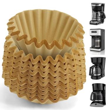Imagem de Filtros de papel para cafeteiras, 10 a 14 xícaras, 300 peças, papel de filtro descartável não branqueado compatível com Mr Coffee Maker Black and Decker