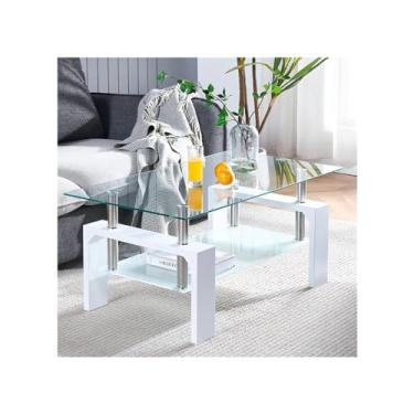 Imagem de Mesa de centro retangular para sala de estar, mesa de chá adequada para sala de espera, mesas de centro laterais modernas