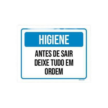 Imagem de Kit 3 Placas Higiene Antes De Sair Deixe Tudo Em Ordem