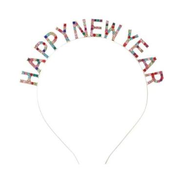 Imagem de Tiara De Cabelo Feminina Com Letras De Diamante Para Natal, Ano Novo E