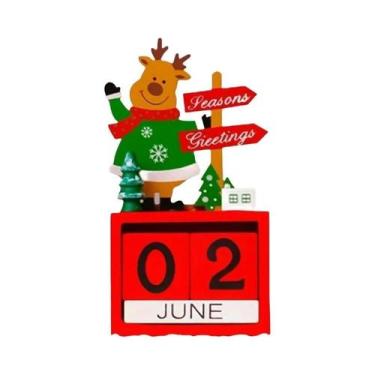 Imagem de Calendário De Contagem Regressiva De Natal Em Madeira Com Enfeites De 