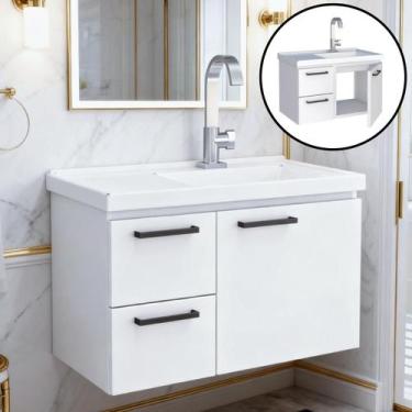 Imagem de Gabinete de Banheiro em Aço com pia de Mármore Sintético Romã 62cm Coz