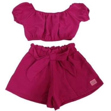 Imagem de Conjunto Luxo Infantil Menina Blusa Shorts Lessa Kids 8219 - Pink - TAM 12 ANOS-Feminino