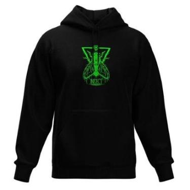 Imagem de Moletom Fechado Com Capuz Blusa de Frio Preta Estampas Variadas-Masculino